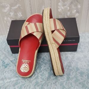 Vince Camuto Carran Espadrilles Sandals Slides NIB Red Size 7.5M